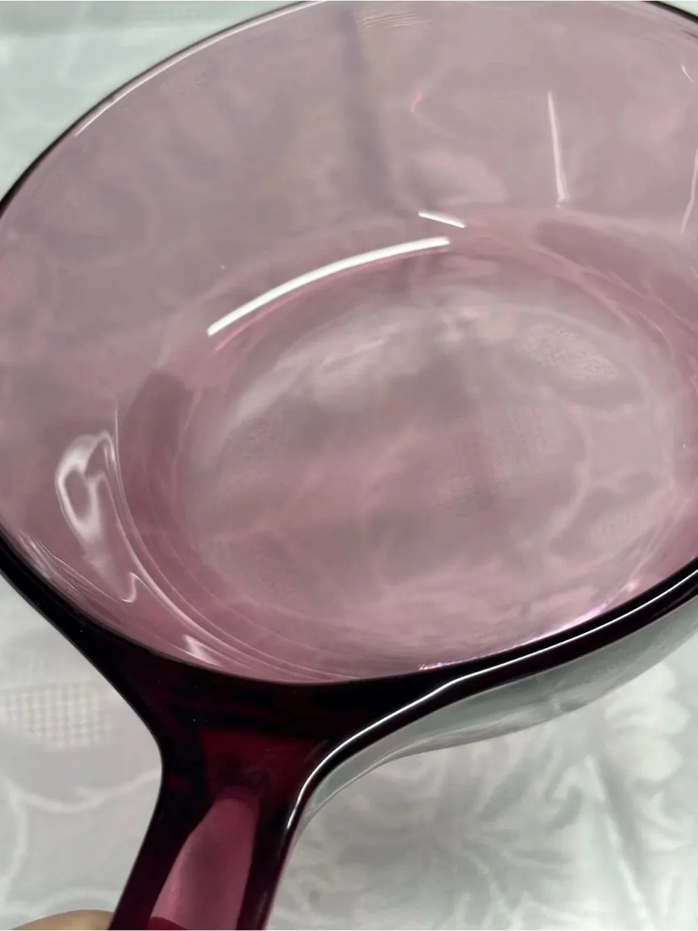 Vintage Corning Visions Cranberry 1L Saucepan Pot Glass Cookware USA